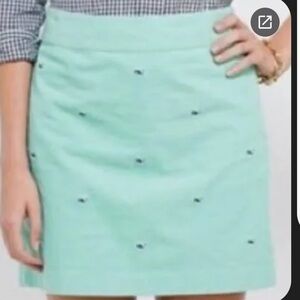 Vineyard Vines Mint Green Corduroy Embroidered Whale Skirt size 16